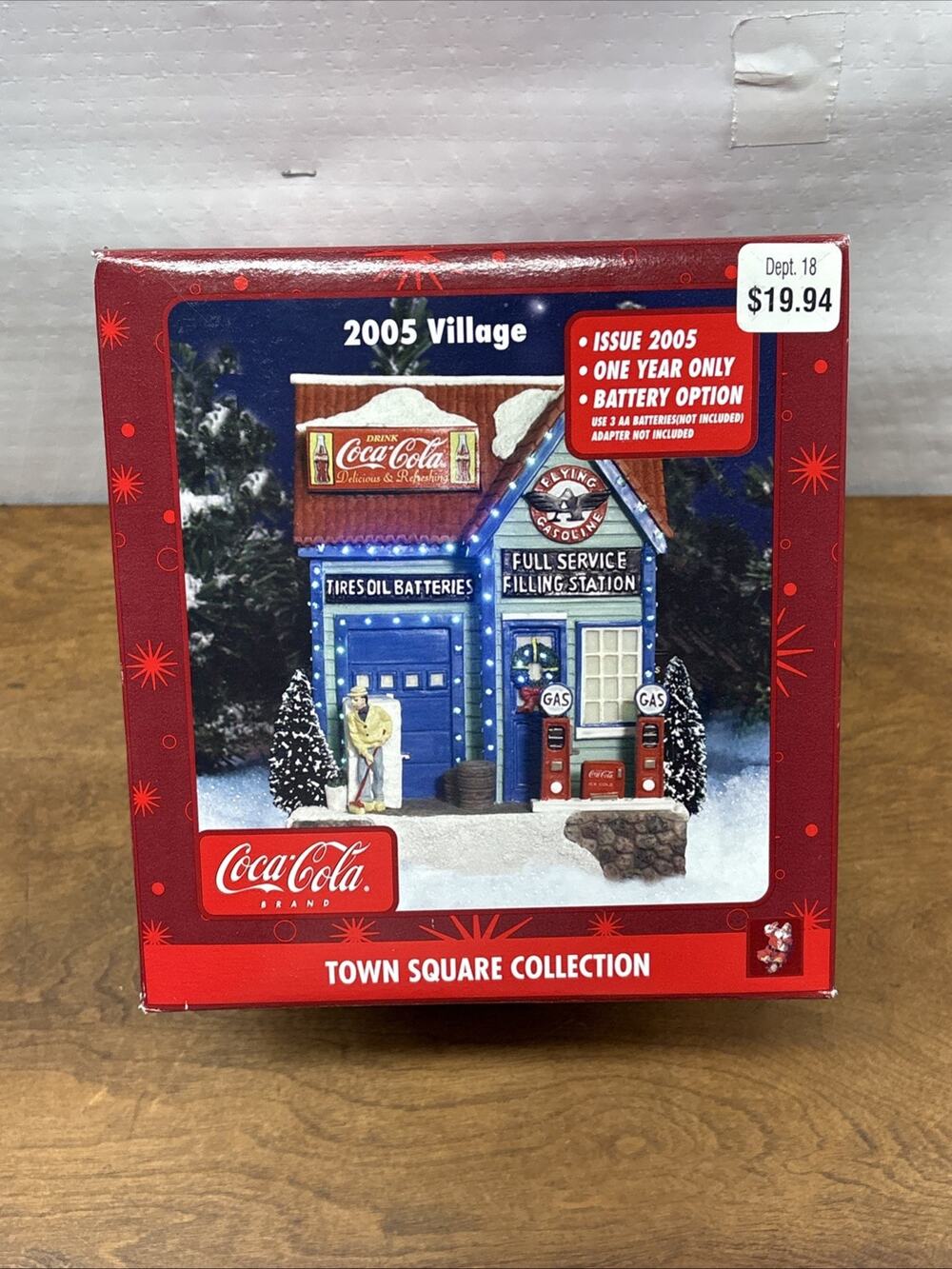 2005 Coca Cola Town Square Collection Flying A Gas Station In Original Box